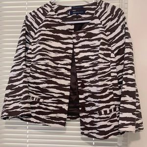 Anne Klein Women’s 10 Brown Zebra Print Jacket